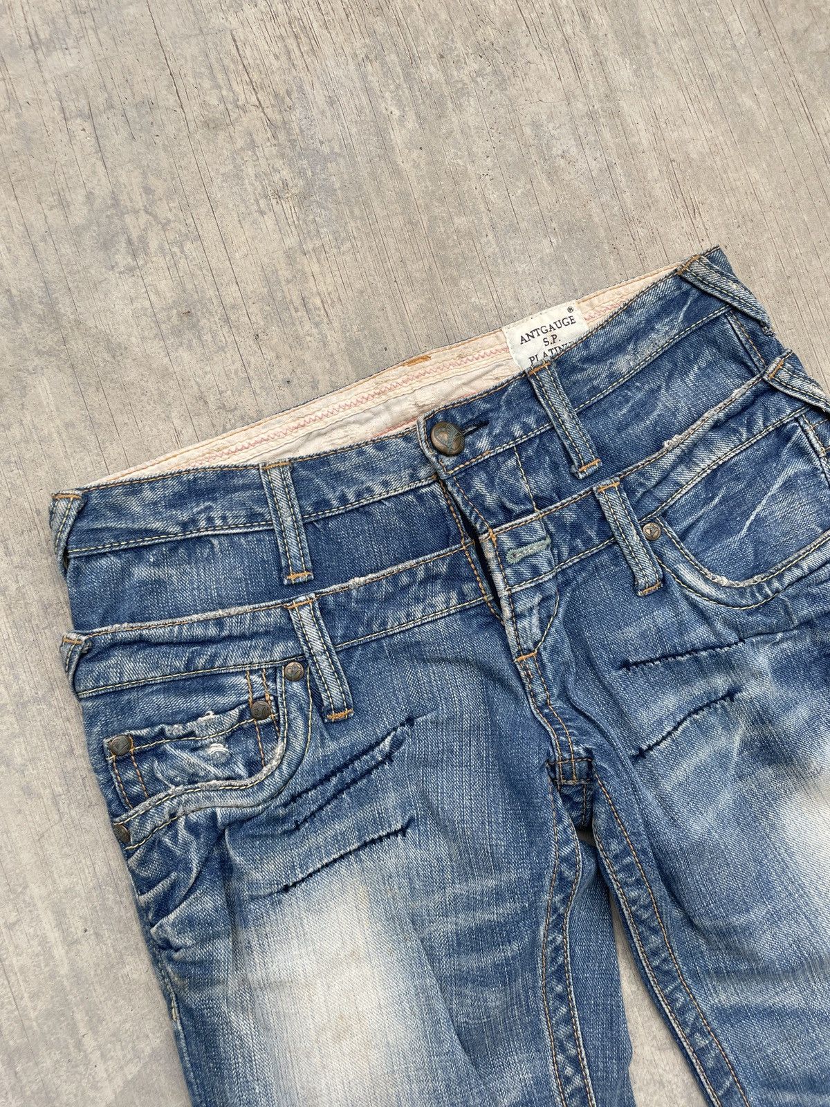 Japanese Brand 2000s JAPANESE BRAND ANTGAUGE DOUBLE WAIST MUDWASH FLARE Size US 30 / EU 46 - 3 Thumbnail