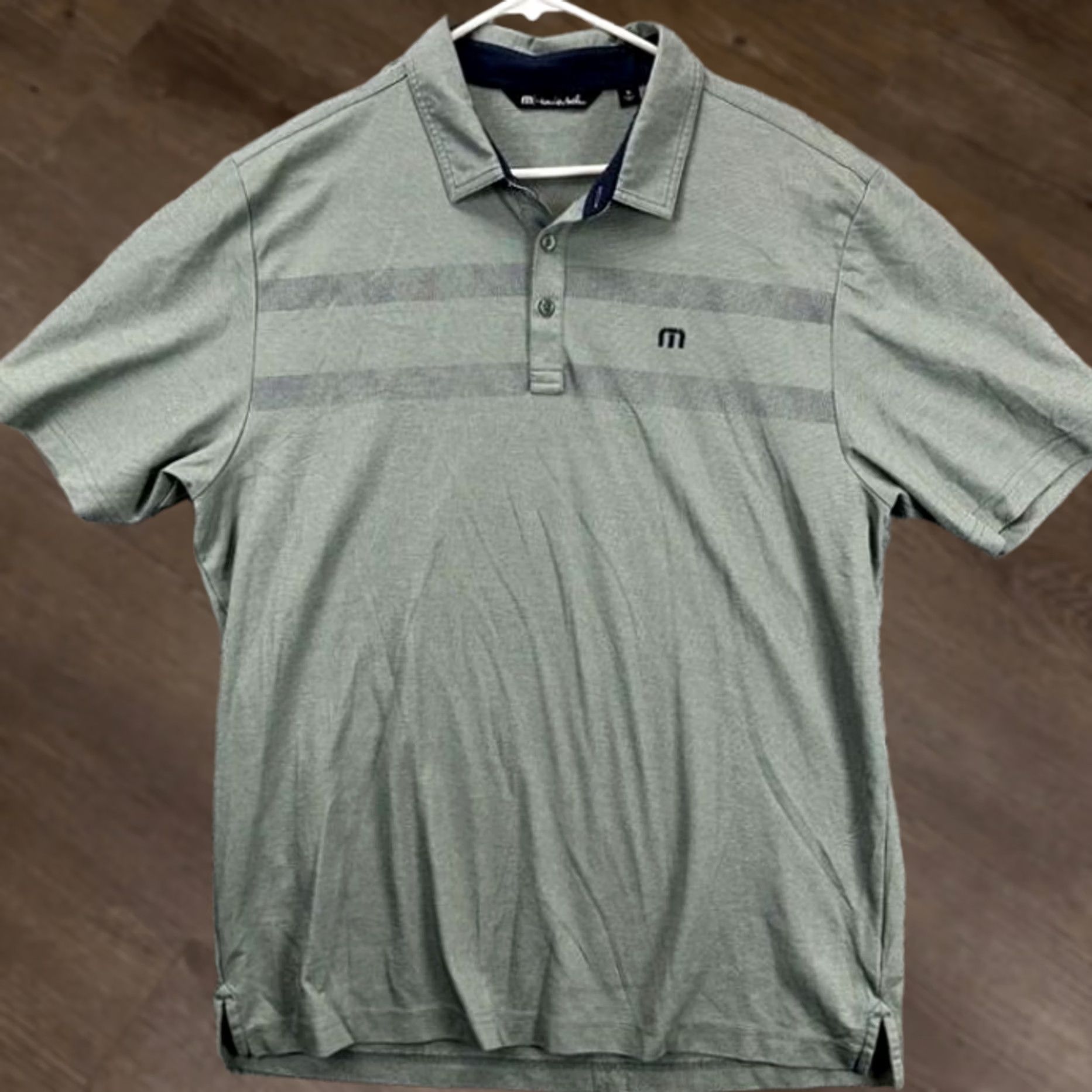 TravisMathew Travis Mathew Golf Polo Shirt Adult XL Green Pima Cotton Blend Rugby Mens Size US XL / EU 56 / 4 - 1 Thumbnail