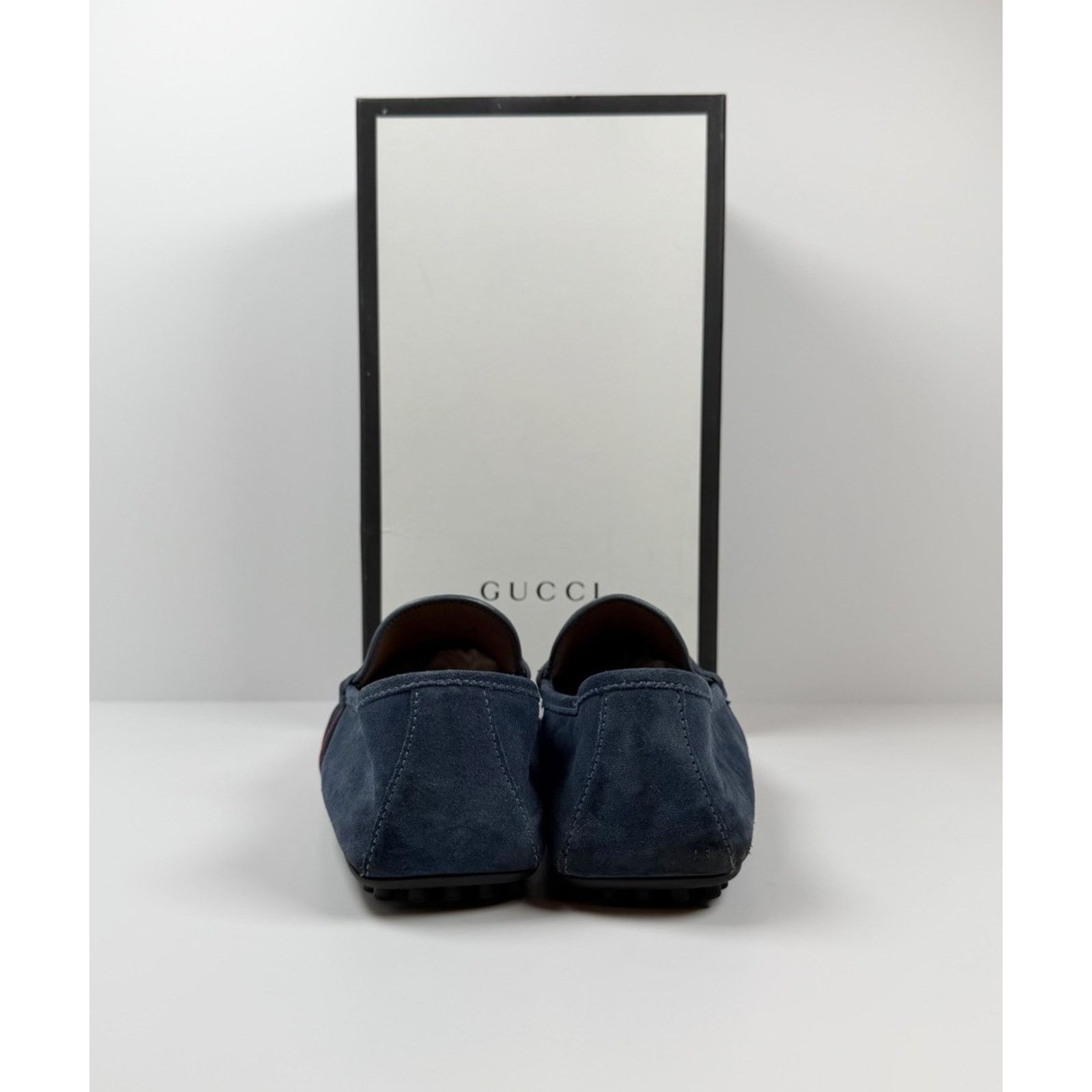 Gucci Size 9US - Gucci Blue Suede Web Accent Loafers Size US 9 / EU 42 - 3 Thumbnail