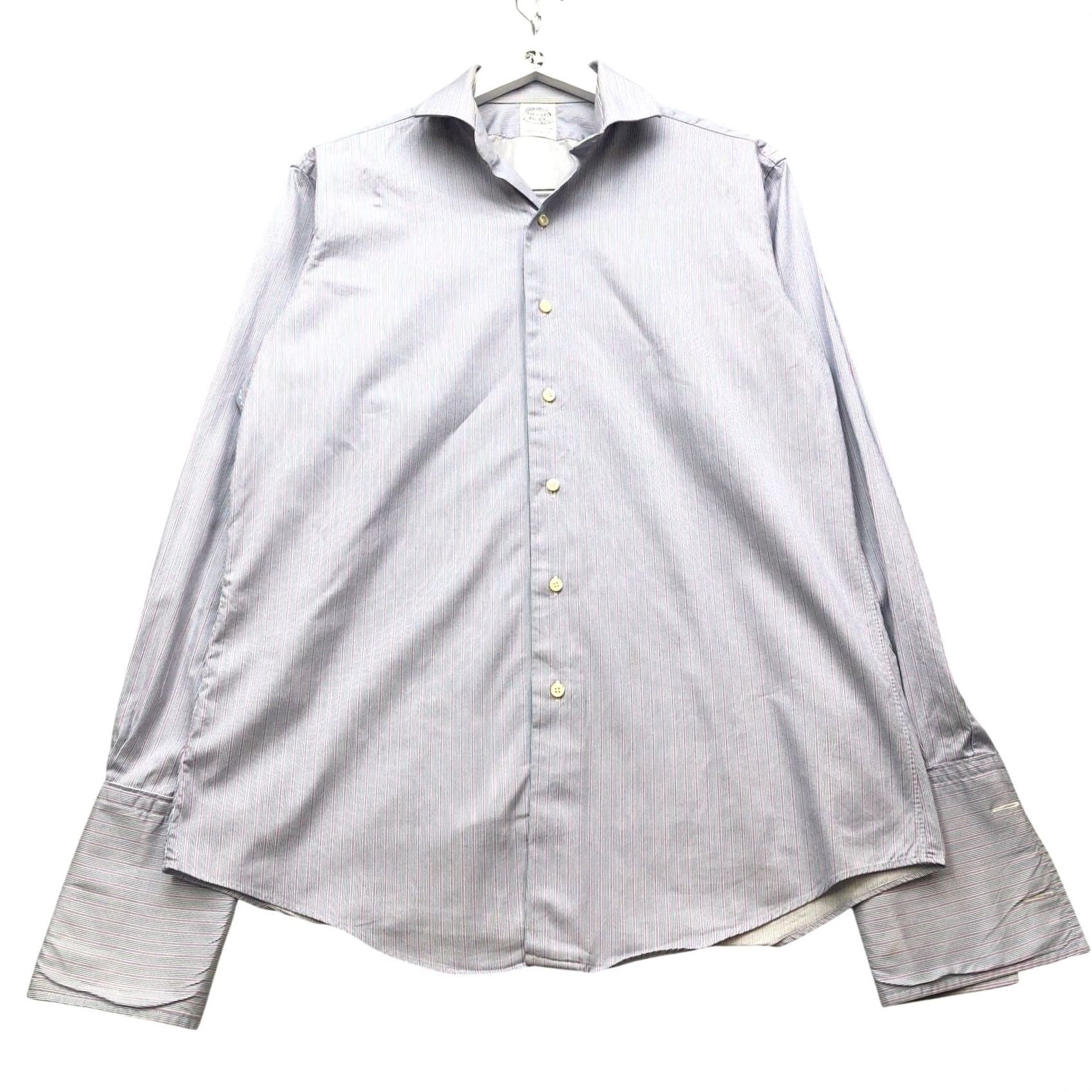 Brooks Brothers VINTAGE Brooks Brothers Button-Up Shirt Mens M Striped Purple Made In USA Size 40R - 2 Thumbnail