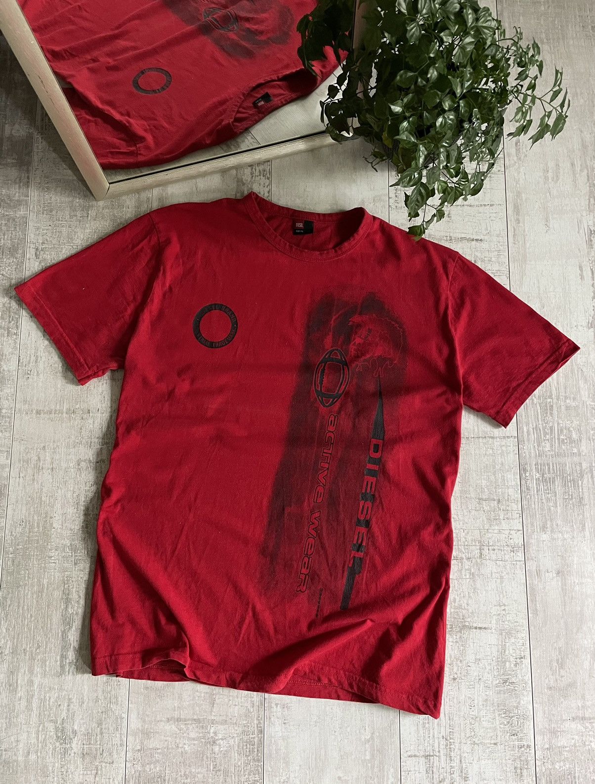Diesel × Vintage Vintage Y2K Diesel 90’s T-Shirt Active Wear Avant Garde RARE Size US XXL / EU 58 / 5 - 2 Thumbnail