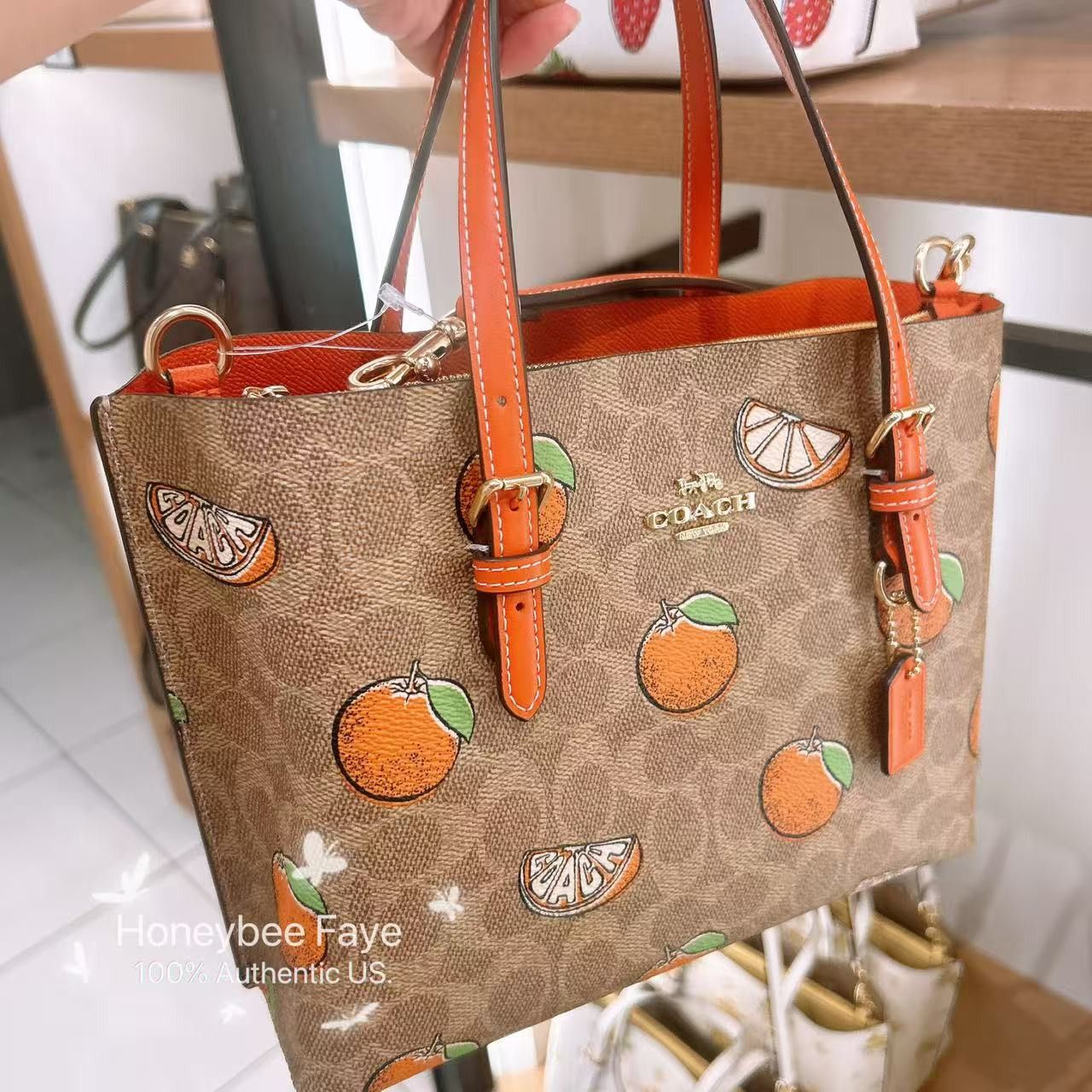 【COACH】Mollie Tote Bag 25 In Signature Canvas/Orange Print COACH® Outlet | City Tote Bag In Signature Canvas With