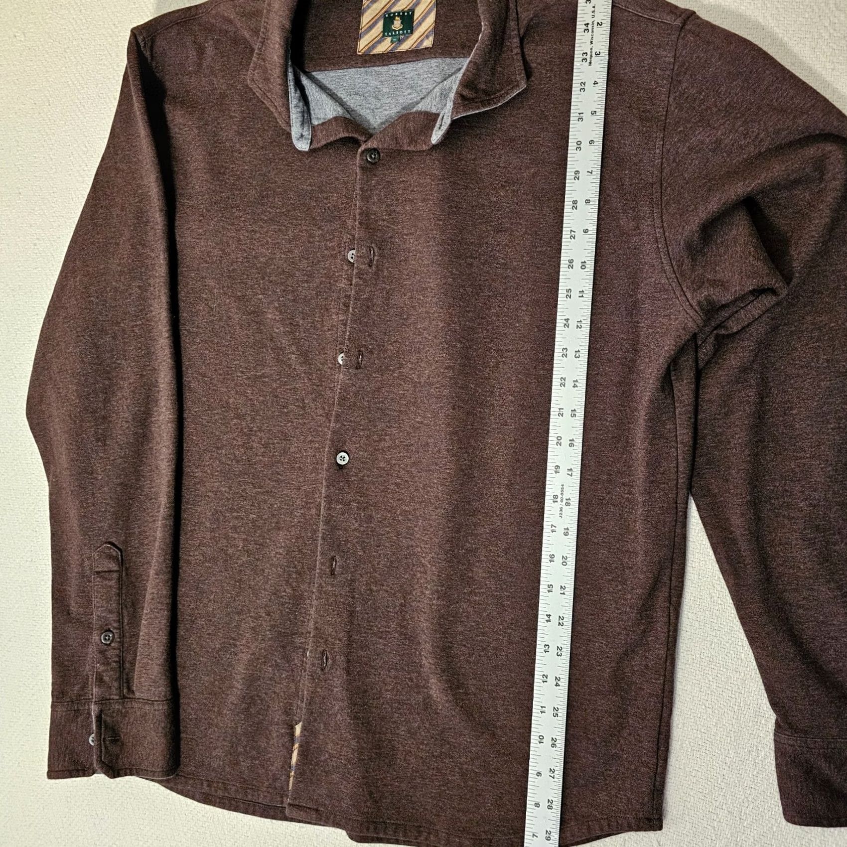 Robert Talbott Robert Talbott Sweatshirt Men's XL Brown Button Up Flip Cuff Pima Knit Zipper Collared Size US XL / EU 56 / 4 - 7 Thumbnail