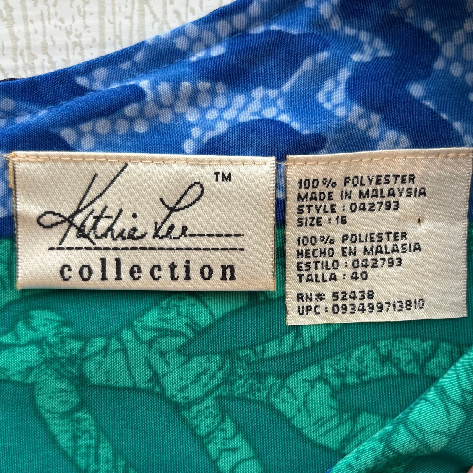 Other Kathie Lee Collection Blue Green Tropical Shift Dress 16 Size XXL / US 16-18 / IT 52-54 - 8 Thumbnail