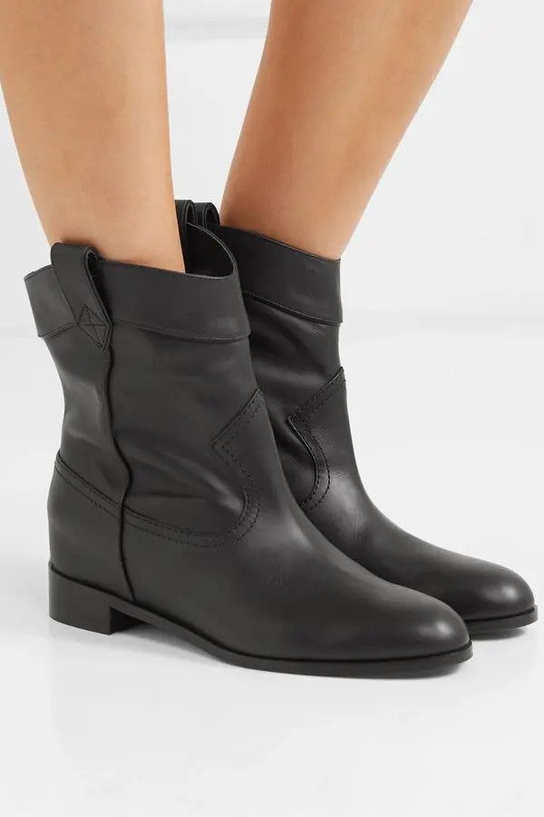 Aquazzura o1y0625 Leather Ankle Boots in Black Size US 5.5 / IT 35.5 - 4 Thumbnail