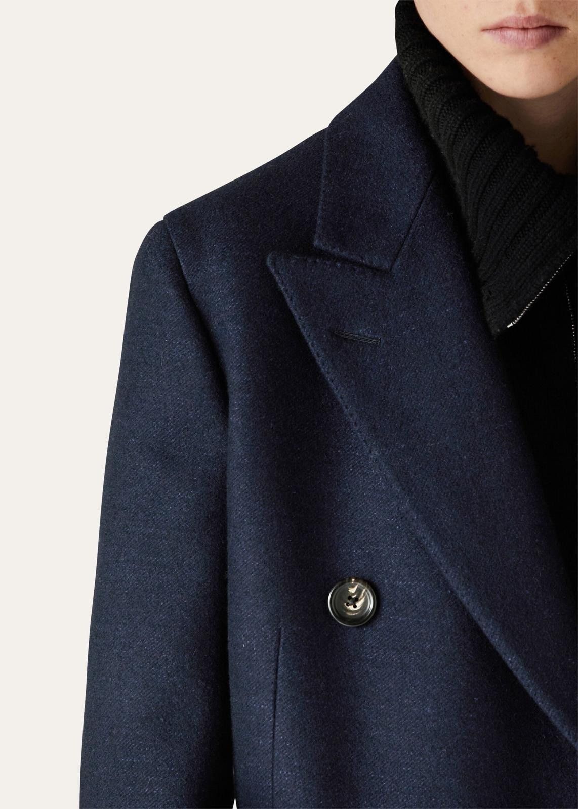 Loro Piana o1srvl11e0824 Herwin Cashmere Coat in Navy Blue Size XL / US 12-14 / IT 48-50 - 3 Thumbnail