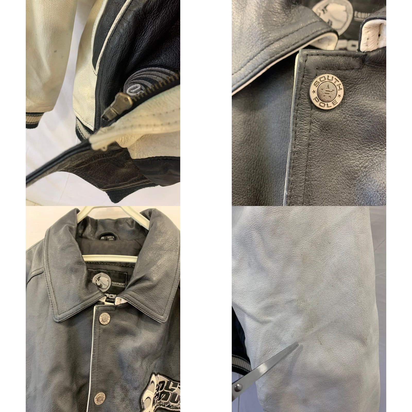 Southpole Southpole 2XL Leather Varsity Jacket Men's White Black Y2K Streetwear Sports Size US XXL / EU 58 / 5 - 9 Thumbnail