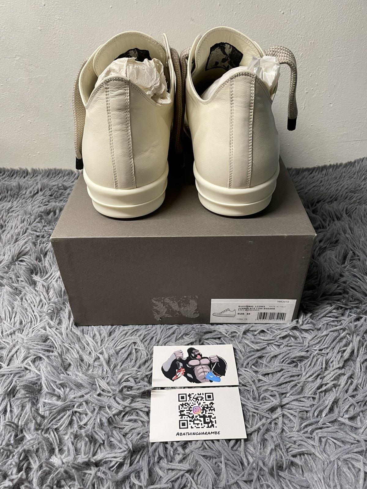Rick Owens Rick Owens Ramone Low Jumbo Lace Milk/Milk Size US 15 / EU 48 - 4 Thumbnail