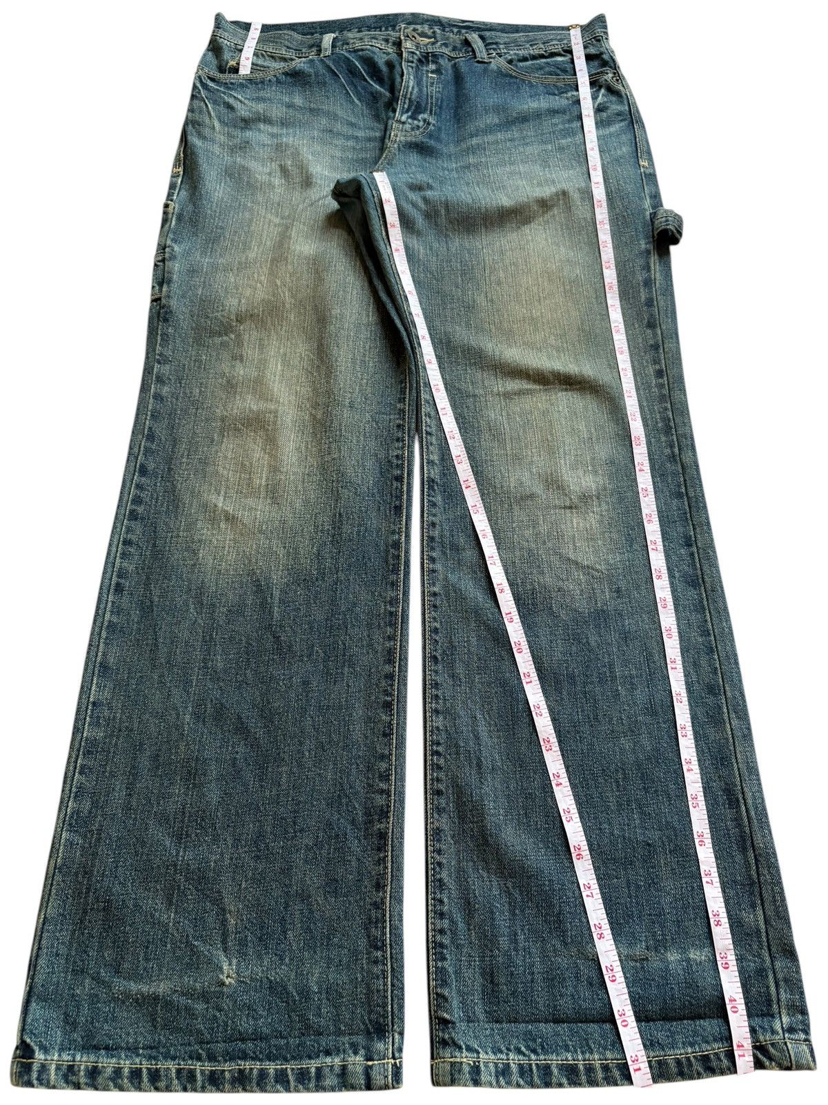 Japanese Brand Vintage Japanese Brand Mud Wash Loose Baggy Carpenter Jeans Size US 35 - 13 Thumbnail