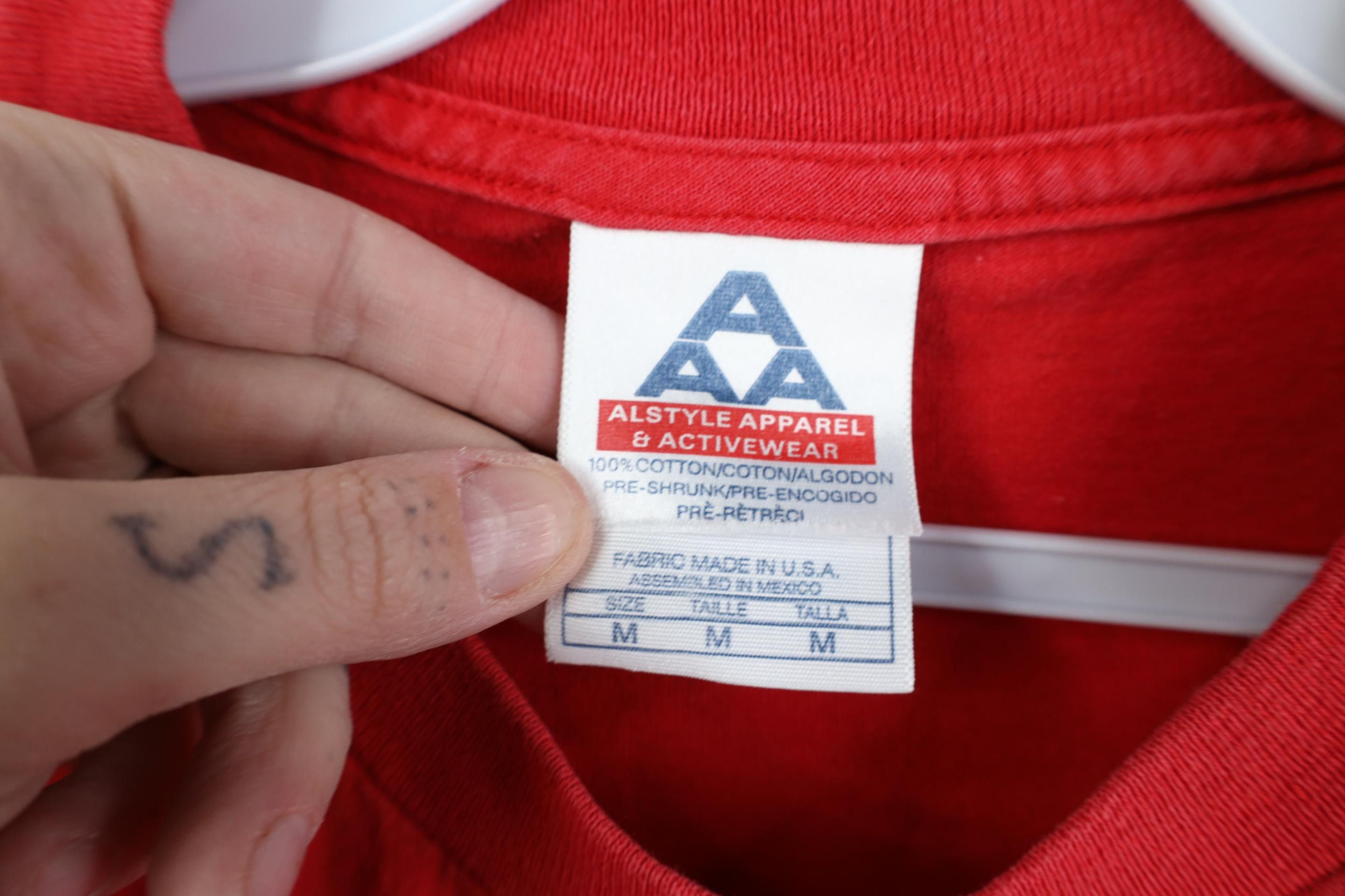 Vintage Vintage 90s Y2K Freedom Flag Tradition T-Shirt Red Cotton Size US M / EU 48-50 / 2 - 8 Thumbnail