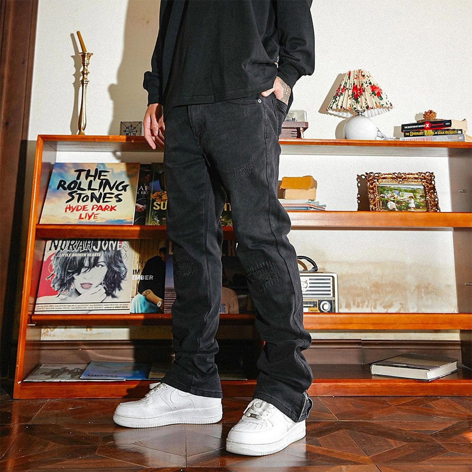 Vintage Adjustable Flare Pants – Split Hem, Slim Street Fit Size US 30 / EU 46 - 1 Thumbnail