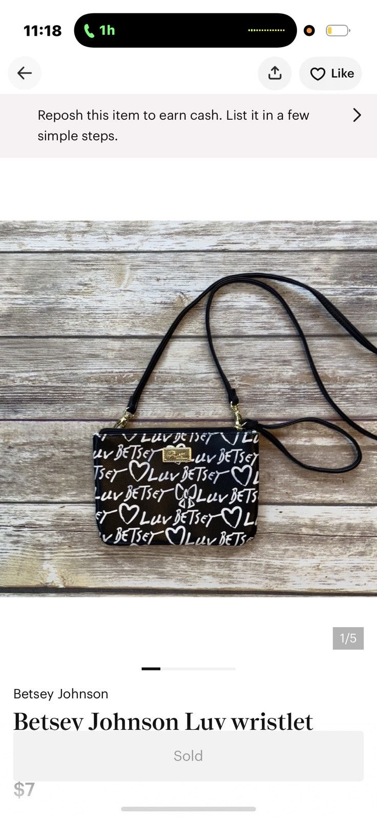 Kate Spade Betsy Johnson luv wristlet crossbody Size ONE SIZE - 5 Thumbnail