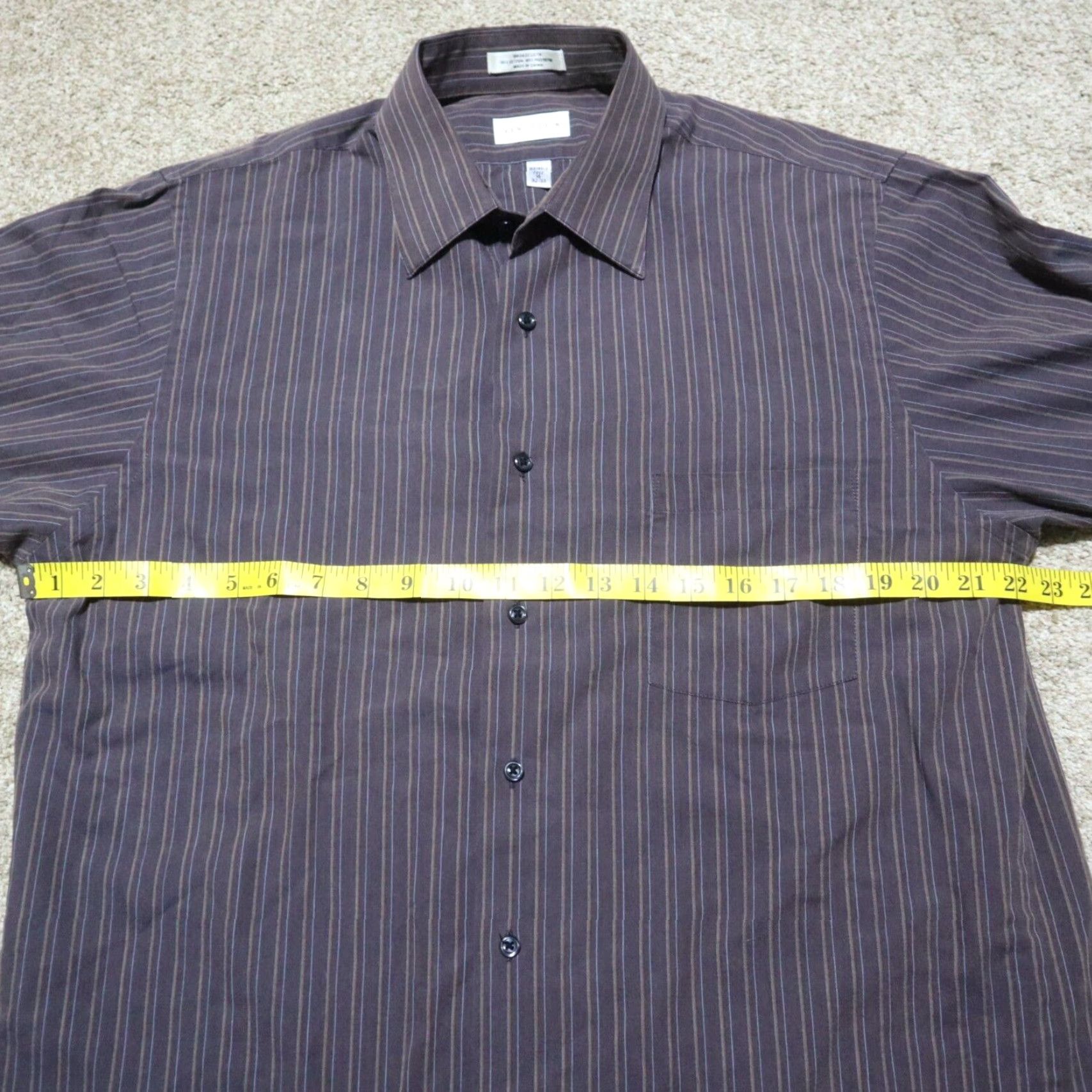 Van Heusen VINTAGE Van Heusen Shirt Black Striped Button Up 16 32/33 Mens Size 16 Black Striped Dress Shirt Button-Down Collar Long Sleeve Cotton Blend - Size US L / EU 52-54 / 3 - 4 Thumbnail