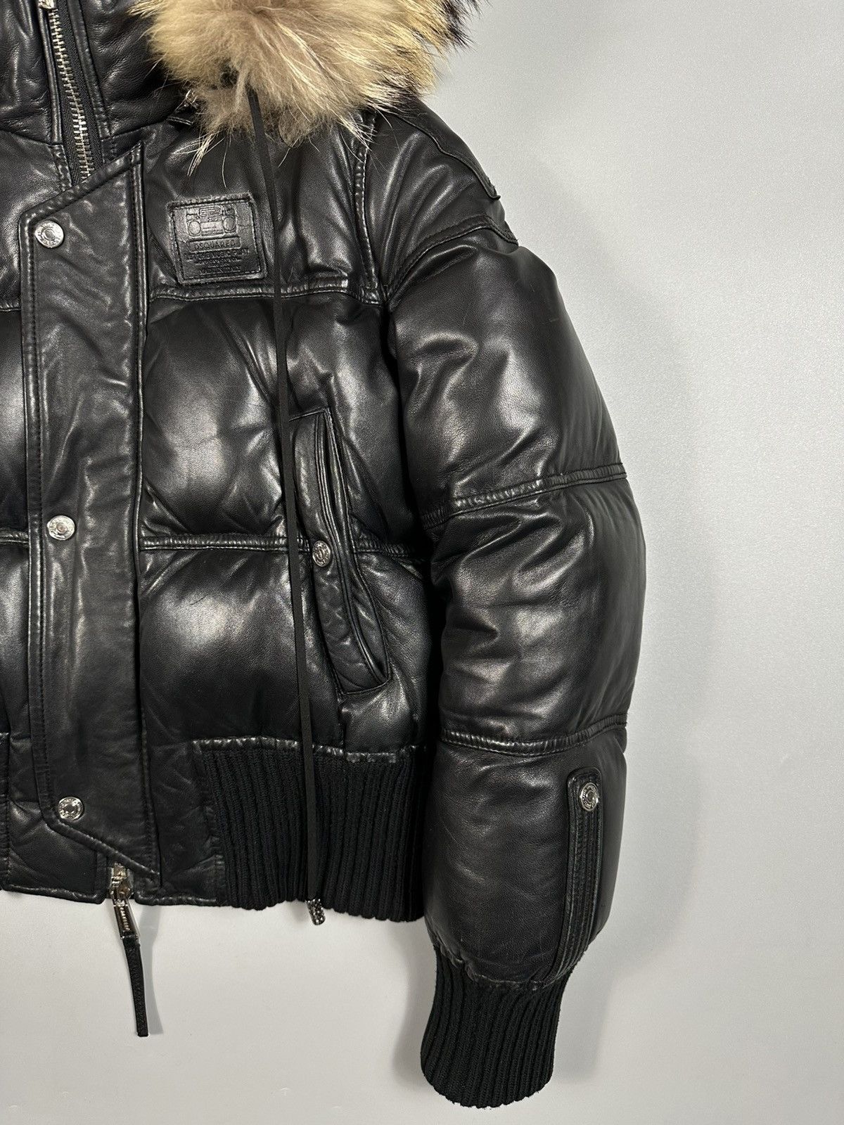 Dsquared2 F/W2008 Dsquared2 Leather Hooded Fur Bomber Down Jacket Size M / US 6-8 / IT 42-44 - 7 Thumbnail