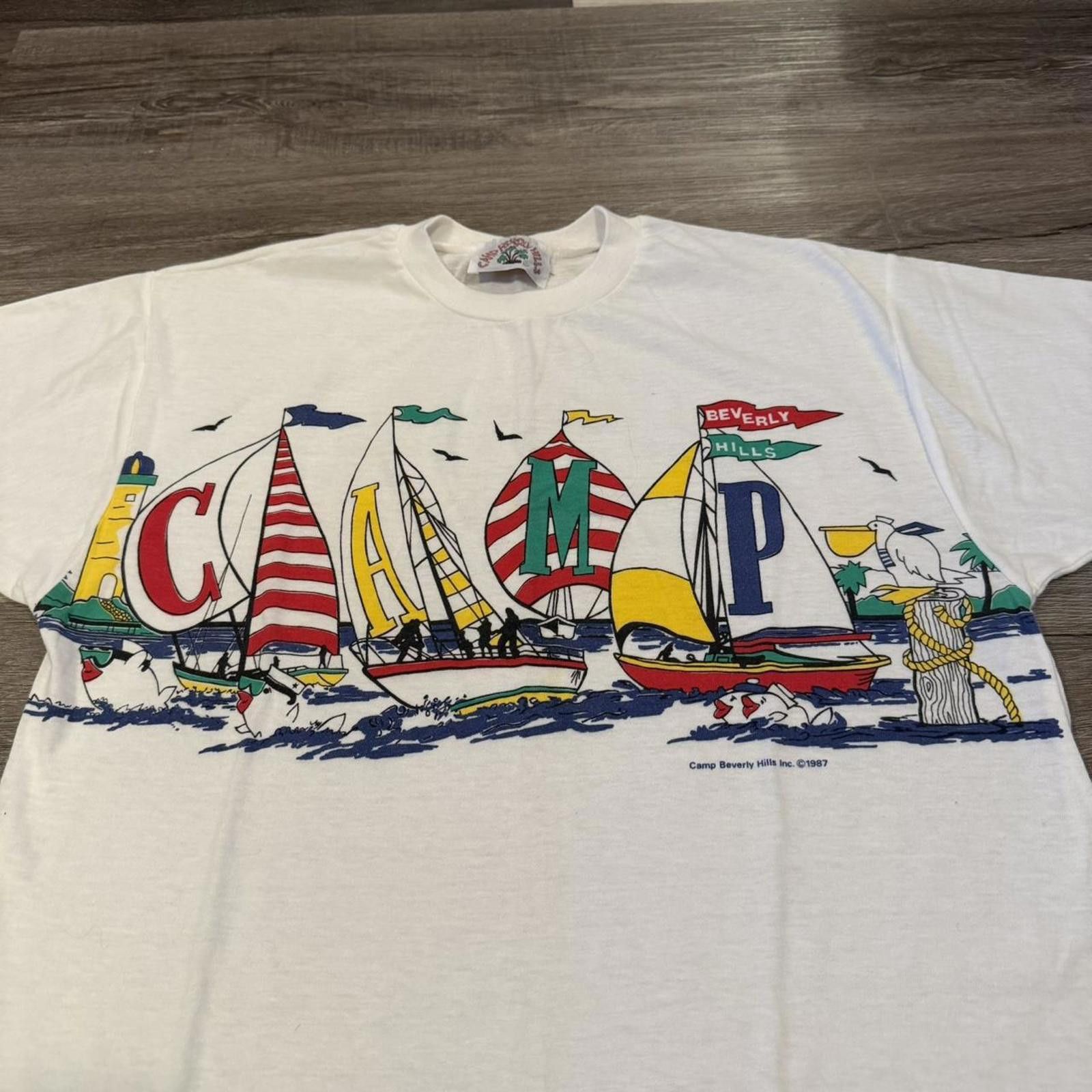 Other Vintage camp Beverly Hills t shirt 1987 boats sailing Size US M / EU 48-50 / 2 - 2 Thumbnail