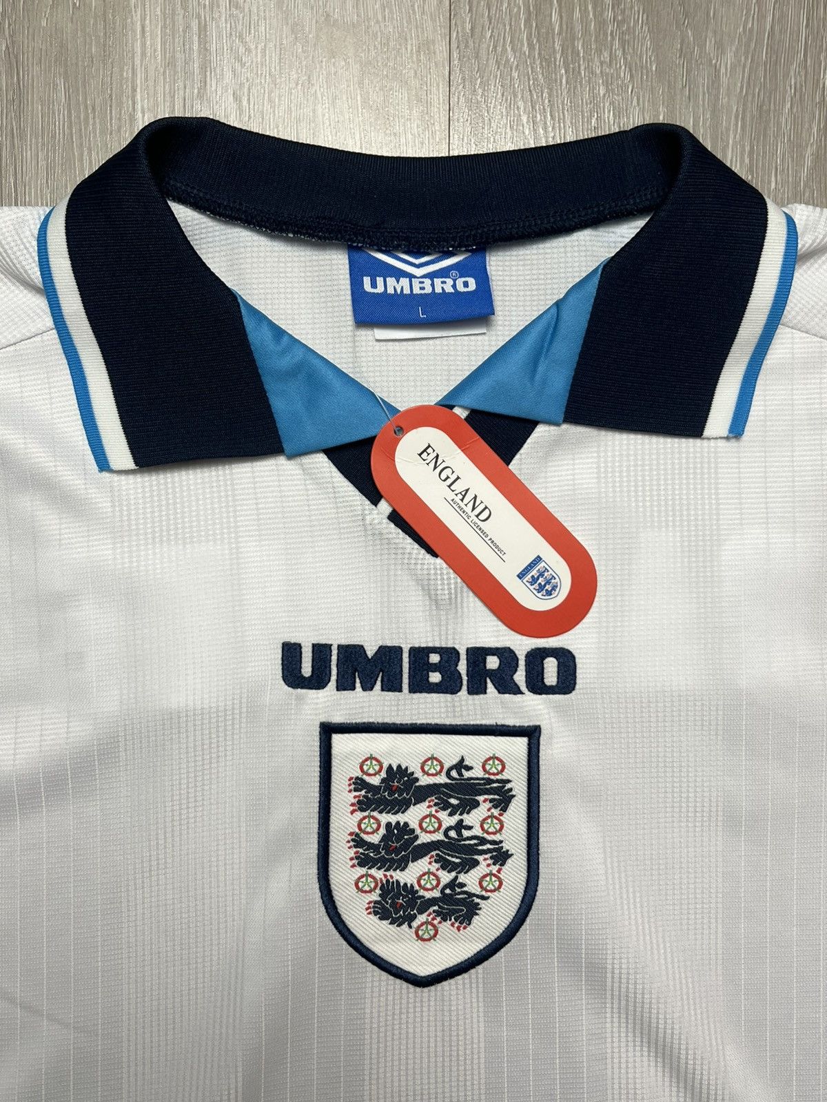 Umbro NEW!Rare!1996 vintage England umbro jersey Size US L / EU 52-54 / 3 - 3 Thumbnail