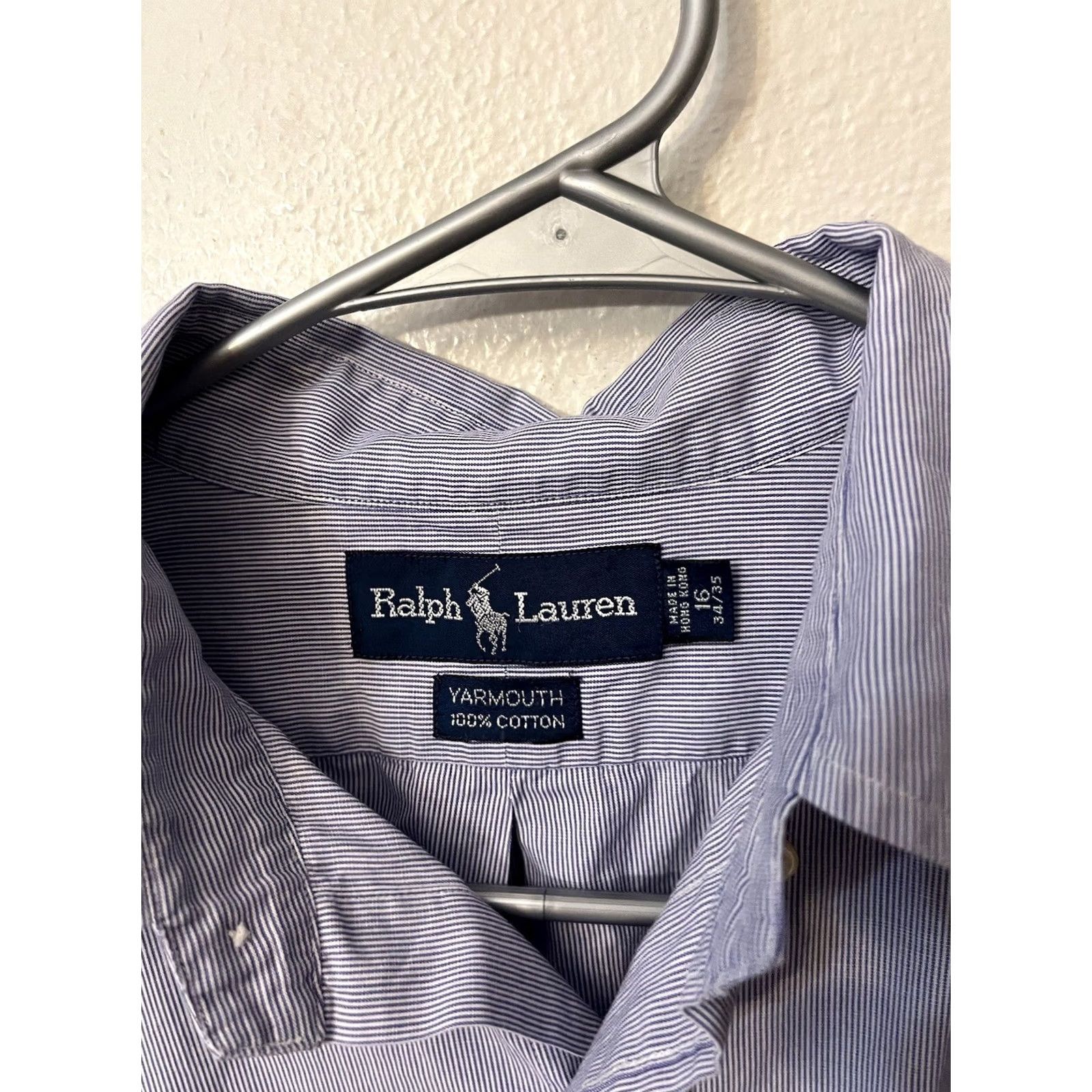 Ralph Lauren Ralph Lauren Yarmouth Shirt Men 16 Blue Striped Long Sleeve Button Down Size US L / EU 52-54 / 3 - 2 Thumbnail