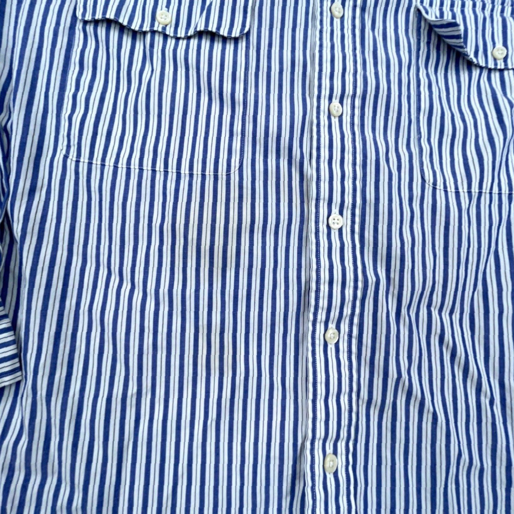 Ralph Lauren Ralph Lauren Shirt Button-Up Striped Blue White Long Sleeve L Men Regular Fit Adult Large Size 42R - 3 Thumbnail