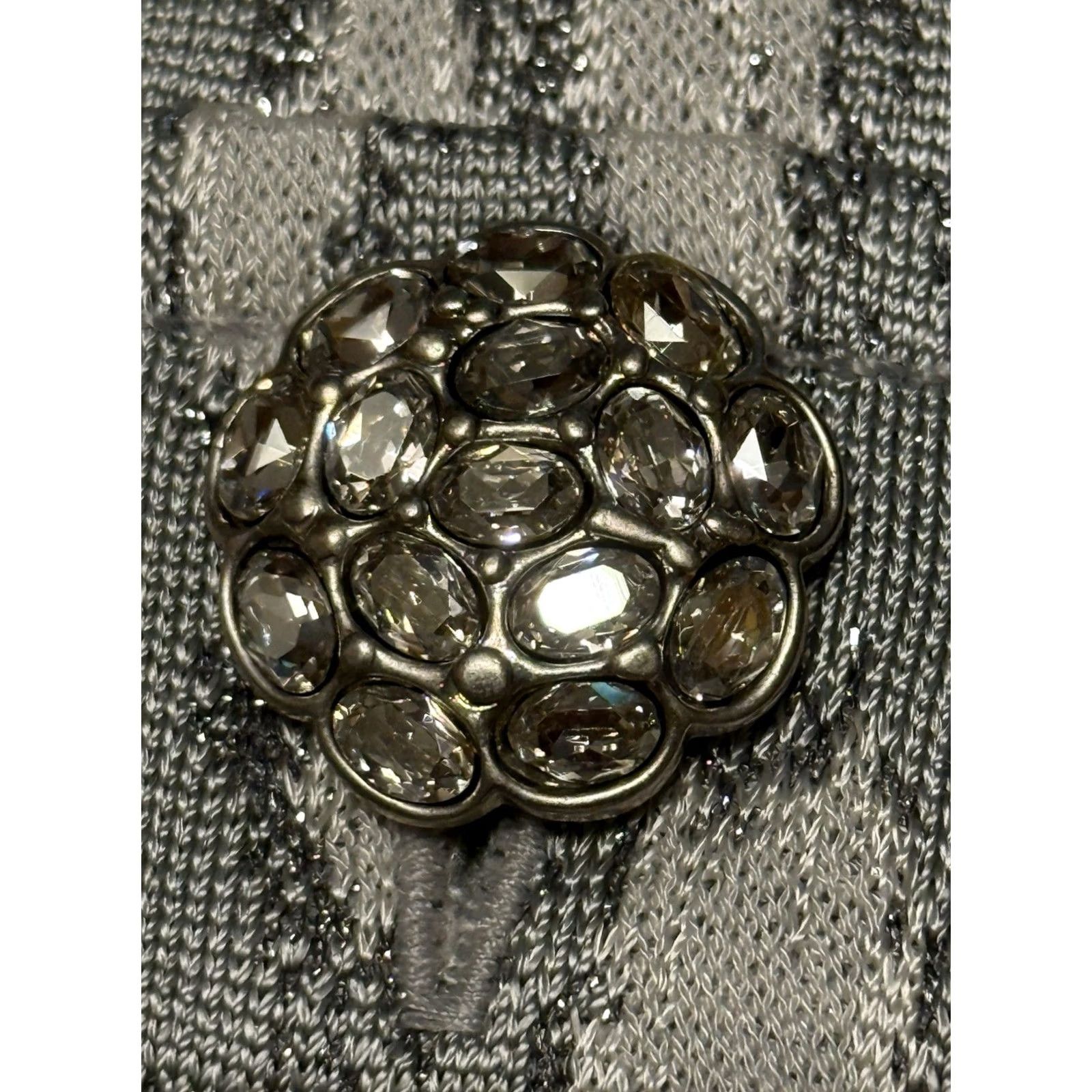 St. John VINTAGE St. John Women’s Evening Jacket Knit Animal Print Long 6 Silver 3/4 Sleeve One-Button Formal/Cocktail Relaxed Regular Girls/Womens Size M / US 6-8 / IT 42-44 - 6 Thumbnail