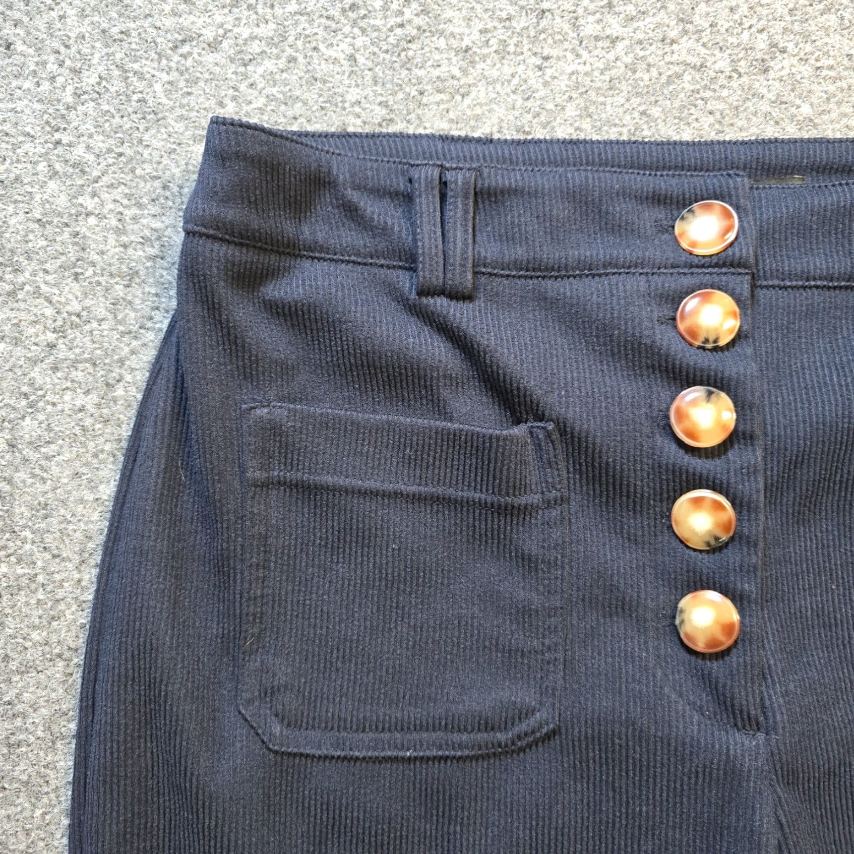 House of Harlow House of Harlow Pants Women Size 12 Blue Corduroy Wide-Leg Patch Pockets Casual Size 34" / US 12 / IT 48 - 3 Thumbnail