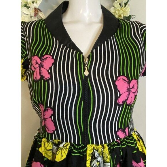 Designer Afrothrone Made to Order African Print Short Sleeve Cotton M Size S / US 4 / IT 40 - 5 Thumbnail