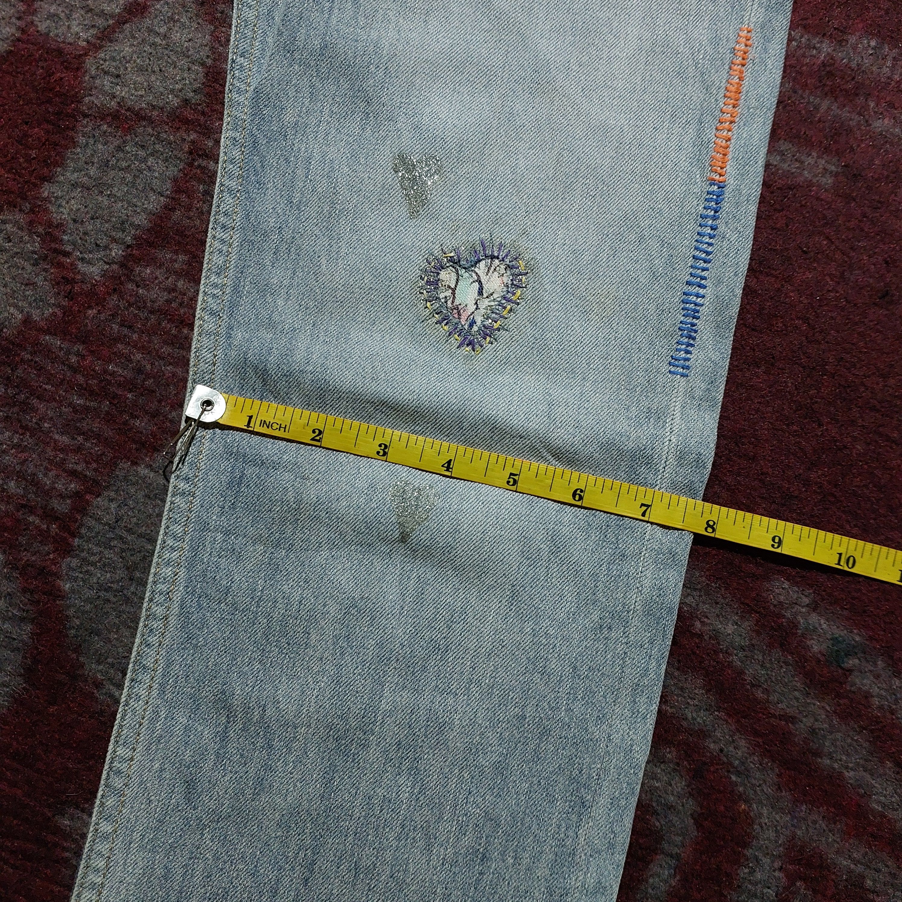 Issey Miyake vintage Tsumori Chisato heart patch blue jeans Size 30" / US 8 / IT 44 - 16 Thumbnail
