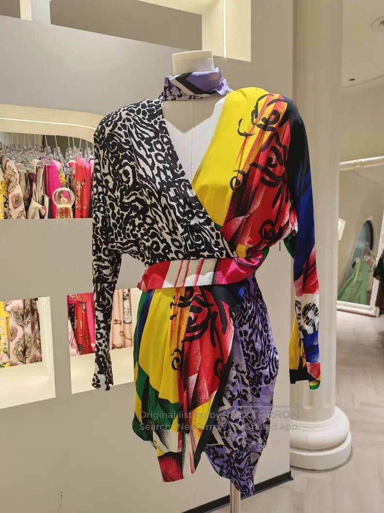 Versace Versace Stitched colorful dresses Size S / US 4 / IT 40 - 1 Thumbnail