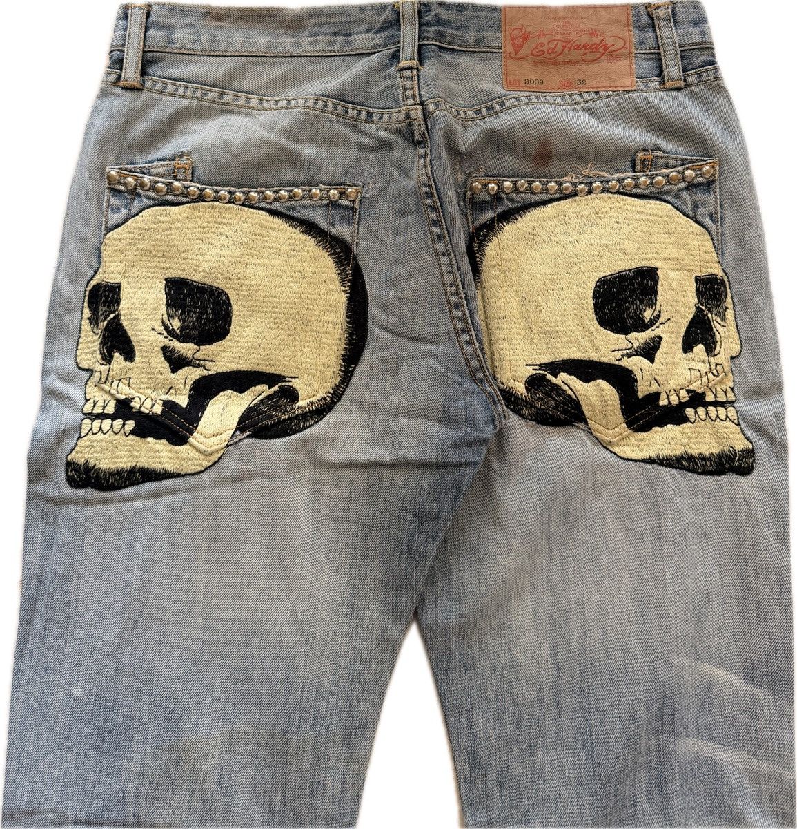 Ed Hardy Vintage Double Skull Rhinestone Ed Hardy Jeans Size US 32 / EU 48 - 1 Thumbnail
