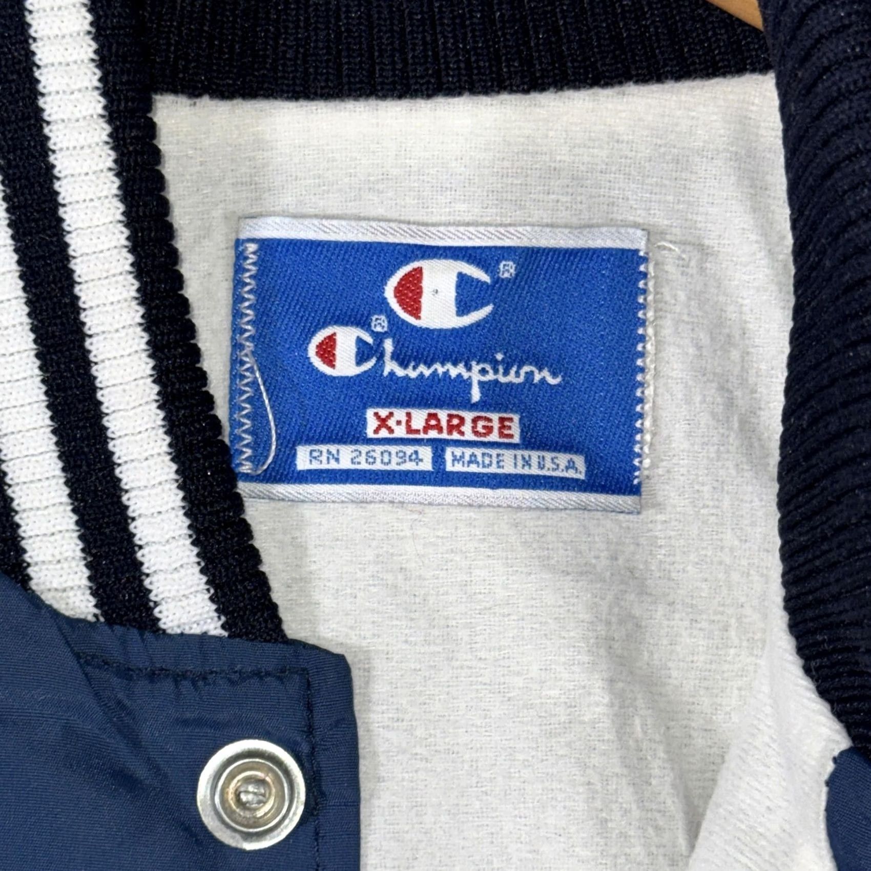 Champion VINTAGE Champion Varsity Jacket Mens XL Blue Nylon CPS Tennis Snap Made USA Jacket Size US XL / EU 56 / 4 - 3 Thumbnail