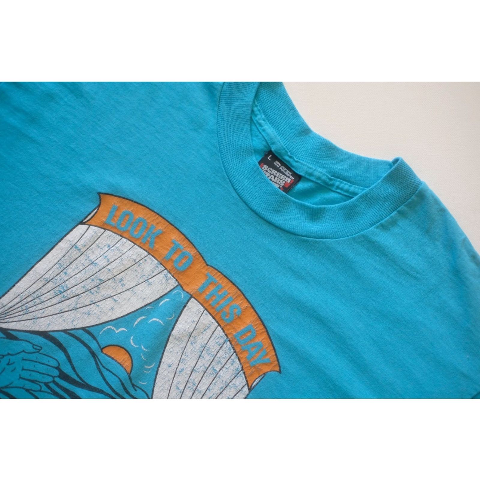 Vintage VINTAGE SCREEN STARS BEST T-Shirt BLUE 1991 90s USA MADE Mens Size L Crew Neck Short Sleeve Graphic Print Look to This Day Size US L / EU 52-54 / 3 - 4 Thumbnail