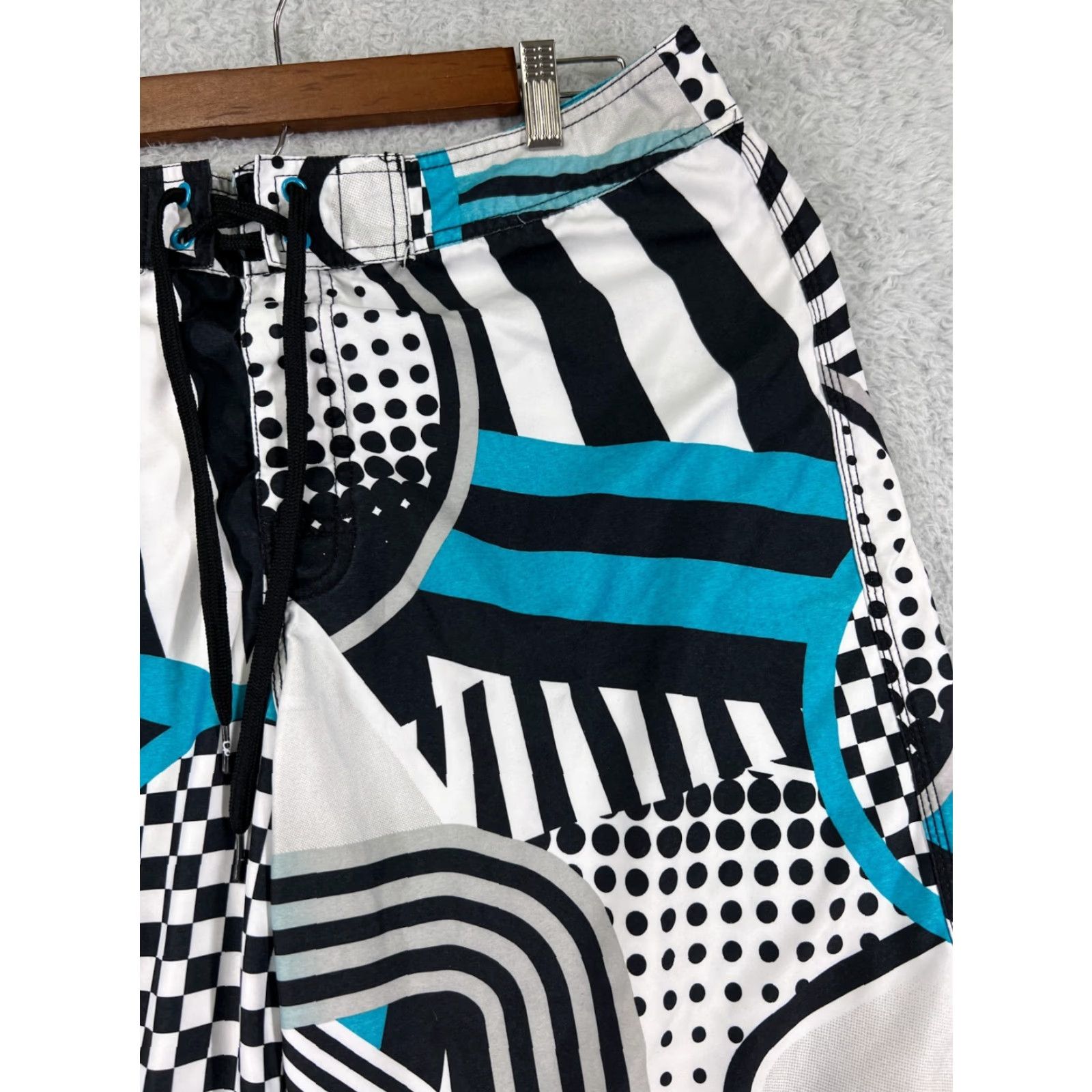 Ocean Pacific Ocean Pacific Swim Trunks Mens 34 Blue Black Board Shorts Cargo Pockets Surf Beach Size US 34 / EU 50 - 7 Thumbnail