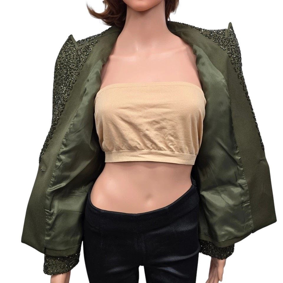 Vintage NWOT Miss Baker Beaded Blazer Jacket Pure Wool Embellished M Size M / US 6-8 / IT 42-44 - 11 Thumbnail