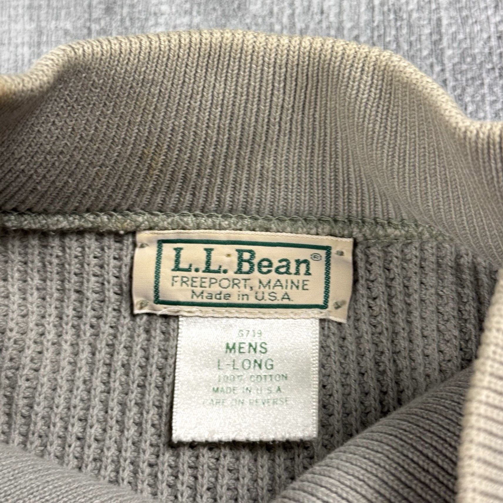 Vintage VINTAGE L.L. BEAN 5-BUTTON FISHERMAN HENLEY SWEATER MENS LT GRAY COTTON CLASSIC OUTDOOR USA Size US L / EU 52-54 / 3 - 5 Thumbnail