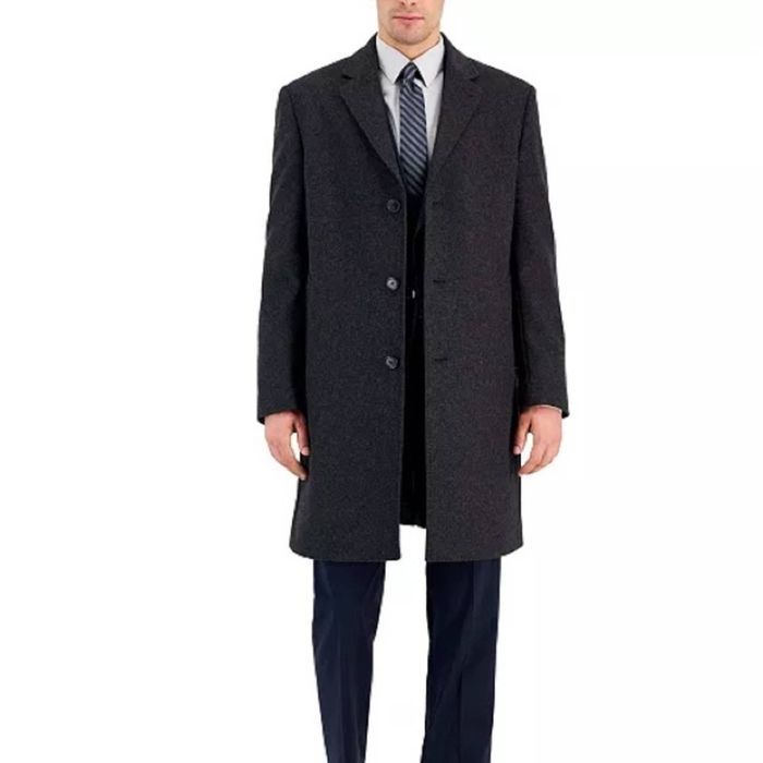 Michael Kors Men's Classic Fit Topcoat Charcoal Gray - Size: Small