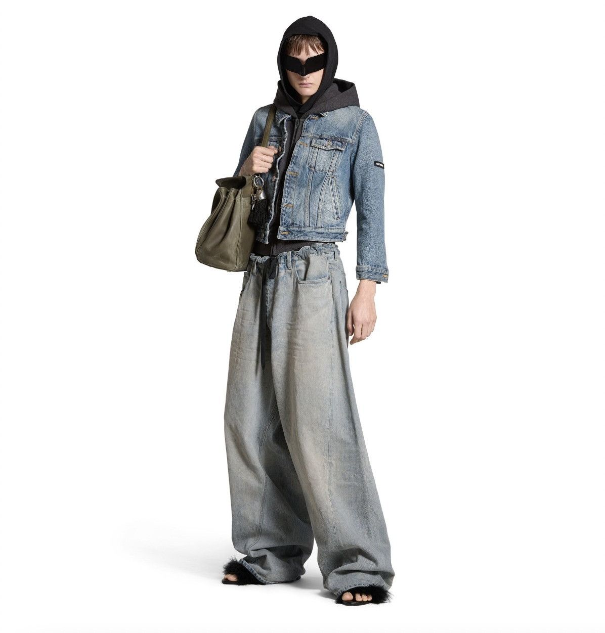 Balenciaga o1tr1nto0725 Patched Denim Jacket in Blue/Black Size US XL / EU 56 / 4 - 3 Thumbnail
