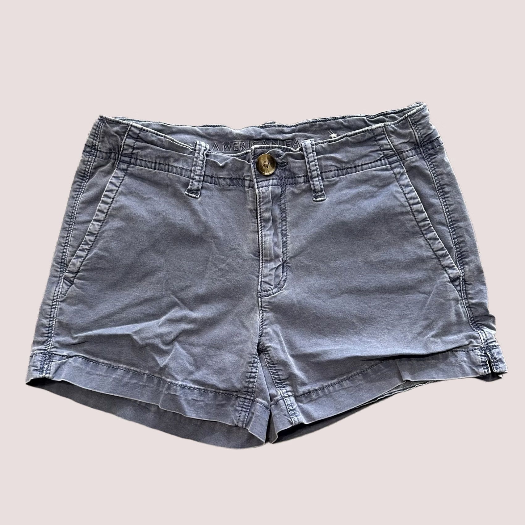 American Eagle Outfitters American Eagle Outfitters Shorts Womens 00 Chino Blue Stretch Knee Length 3oz Pockets Size 28" / US 6 / IT 42 - 1 Thumbnail