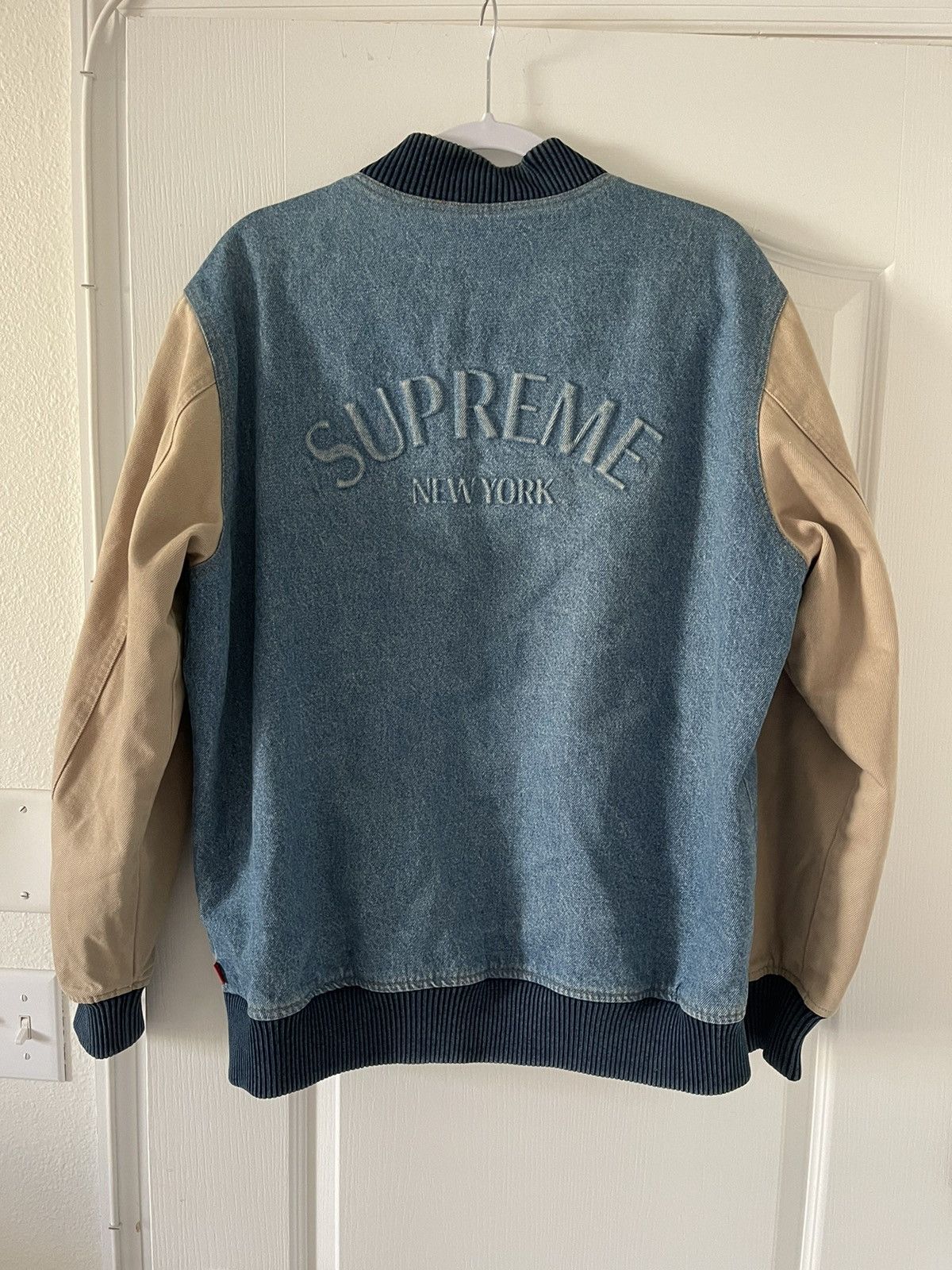 ジャケット・アウター Supreme Denim Versity Jacket supreme denim varsity jacket スタジャンL