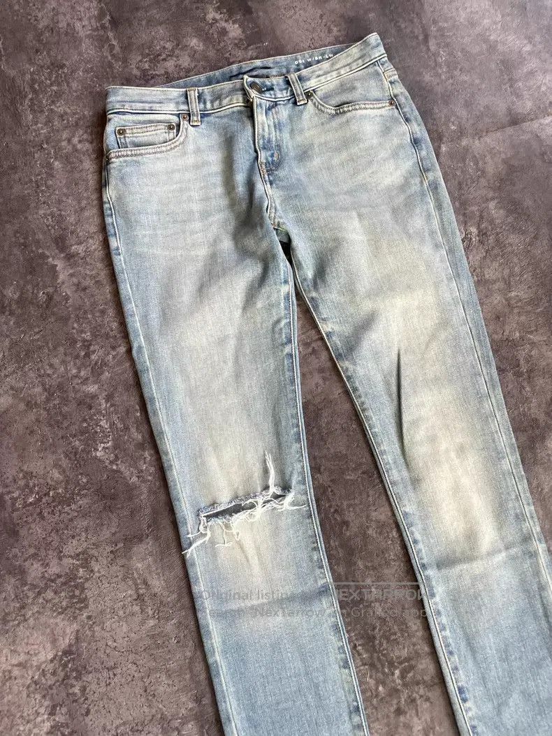 Saint Laurent Paris Saint Laurent Paris Light Blue Faded Cat Whisker Single Kn Size US 27 - 3 Thumbnail