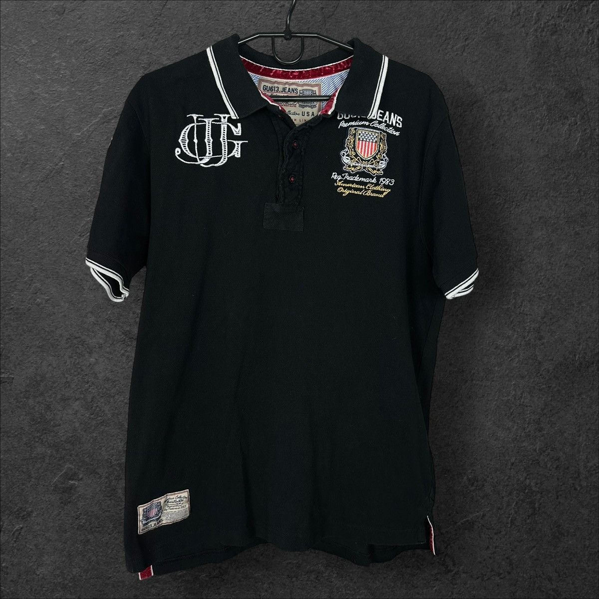 Vintage Chief Keef Style Polo USA #3 Big Logo American Flag tee Size US XL / EU 56 / 4 - 1 Thumbnail