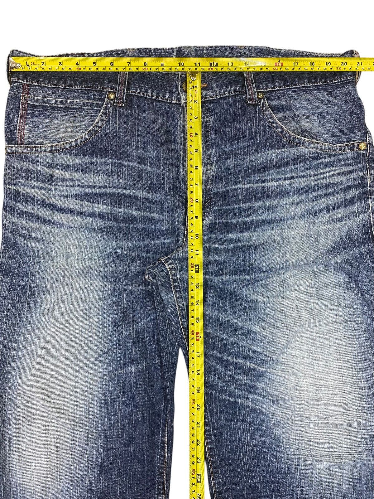 Edwin Edwin Faded Wash Whiskered Style Straight Leg Jeans Size US 42 / EU 58 - 6 Thumbnail