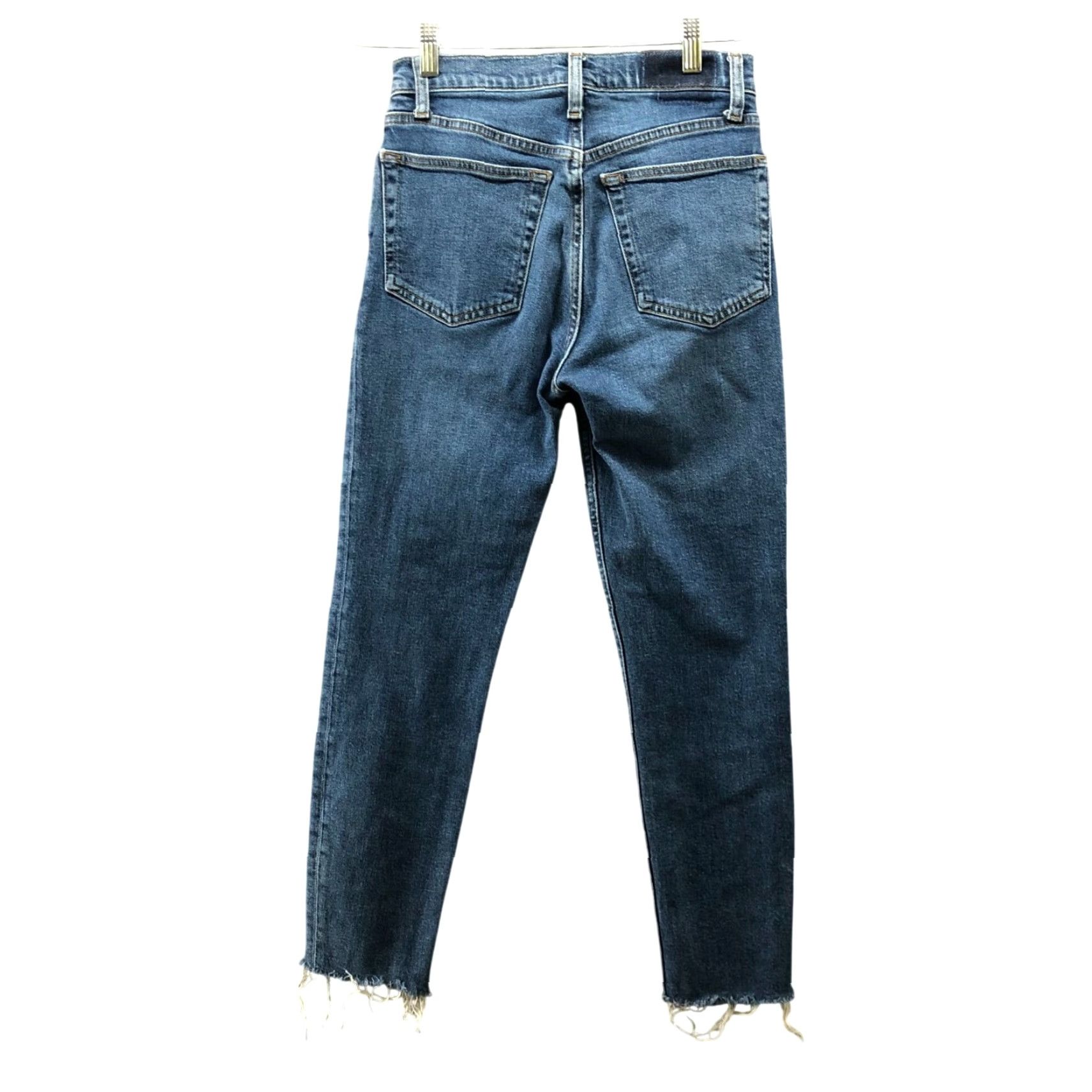 RE/DONE VINTAGE Re/Done 90s High Rise Ankle Crop Jeans Womens 26 Dark Stone Button Fly Blue Size 26" / US 2 / IT 38 - 2 Thumbnail