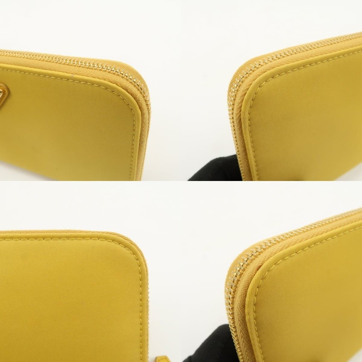 Prada Prada Triangle Logo Nylon Zippy Wallet Yellow Size ONE SIZE - 5 Thumbnail