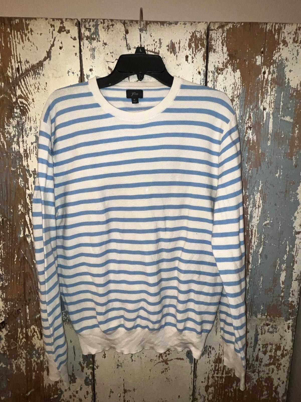 J.Crew J. Crew mens sweater, size Large, blue and white stripes Size US L / EU 52-54 / 3 - 1 Thumbnail