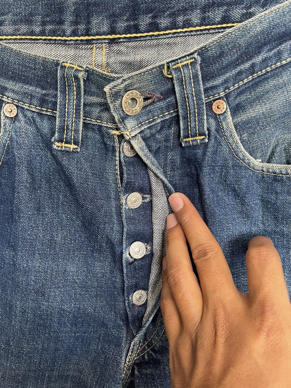 Denime Vintage Distressed Denime Selvedge Denim Size US 30 / EU 46 - 4 Thumbnail