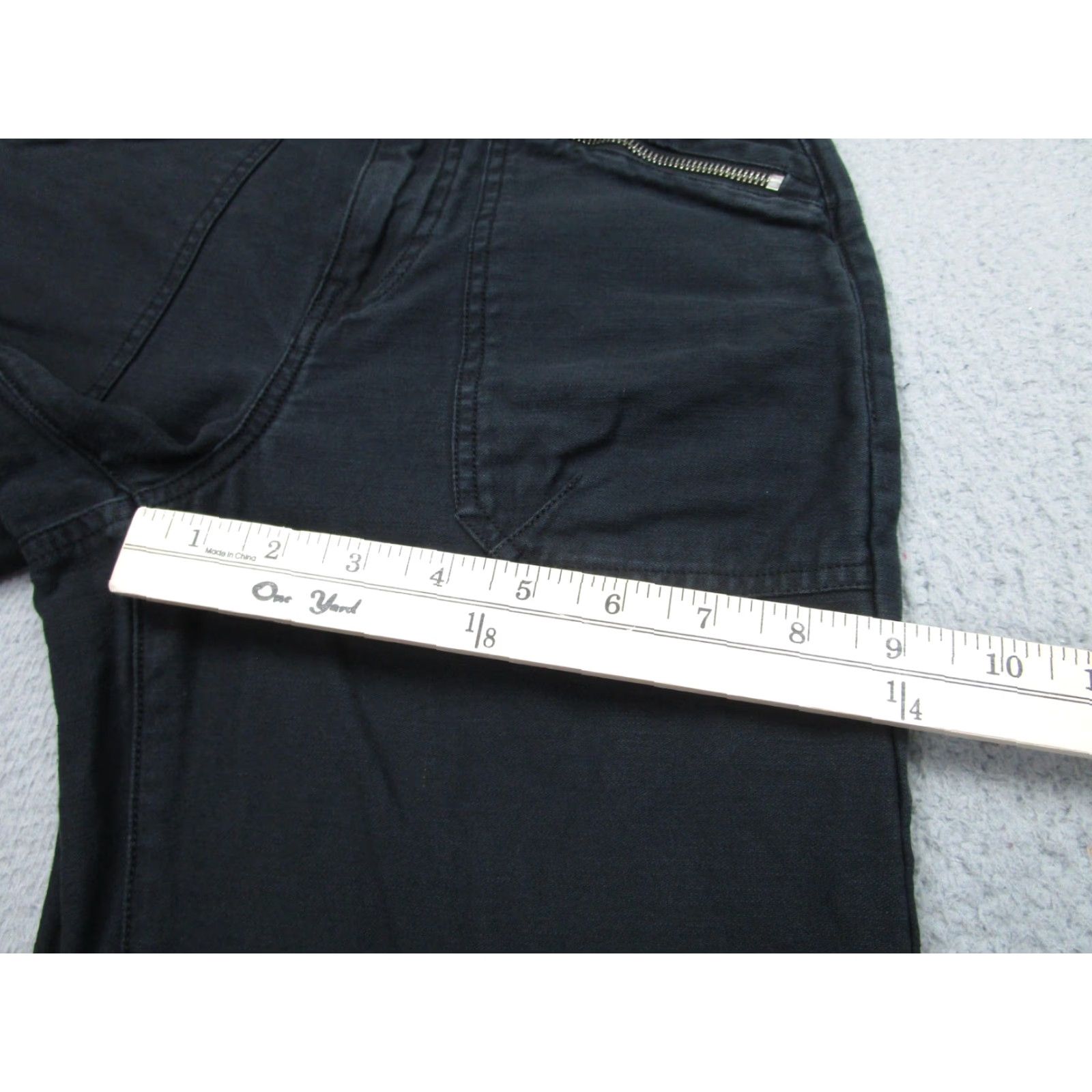 Frame Frame Pants 23 Black High Rise Moto Zip Ankle Tapered Gothic Punk Womens Size 40" / US 18 - 6 Thumbnail