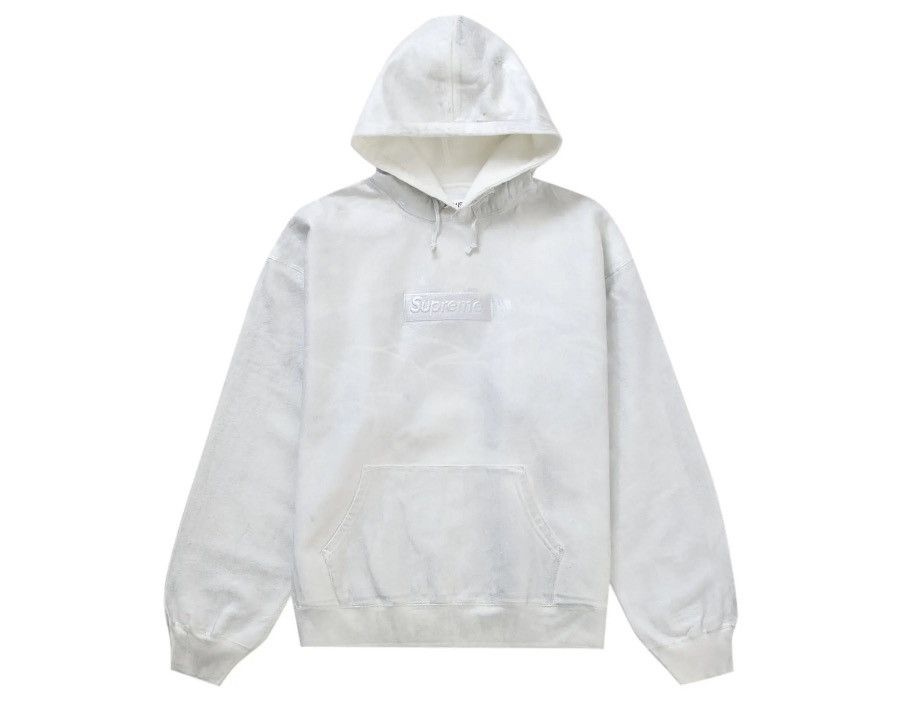 image of Mm6 Maison Margiela Foil Box Hooded Sweatshirt S in White, Men's (Size Small)