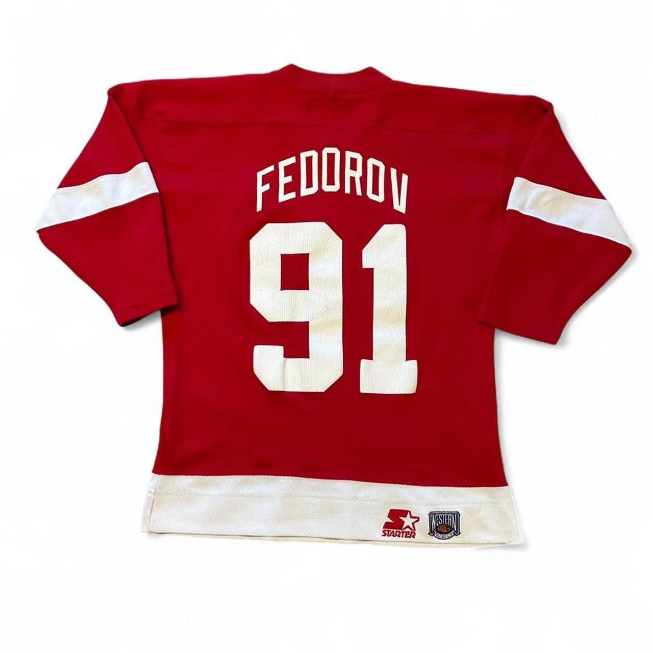 Starter Vintage Detroit Red Wings Fedorov 91 Starter Hockey Jersey Size US M / EU 48-50 / 2 - 6 Thumbnail