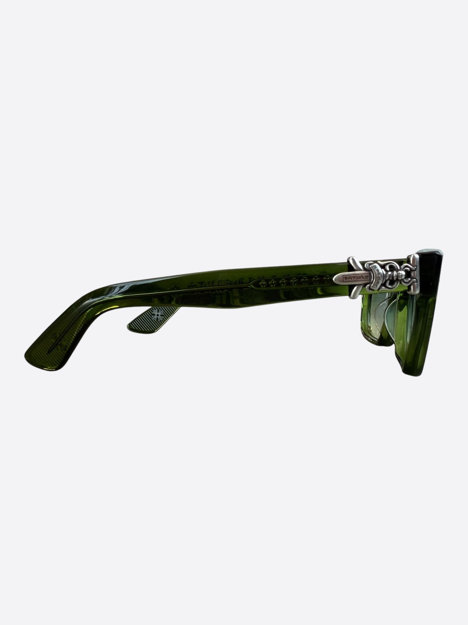 Chrome Hearts Chrome Hearts Green & Silver Vagillionaire 2 Tinted Glasses Size ONE SIZE - 2 Thumbnail