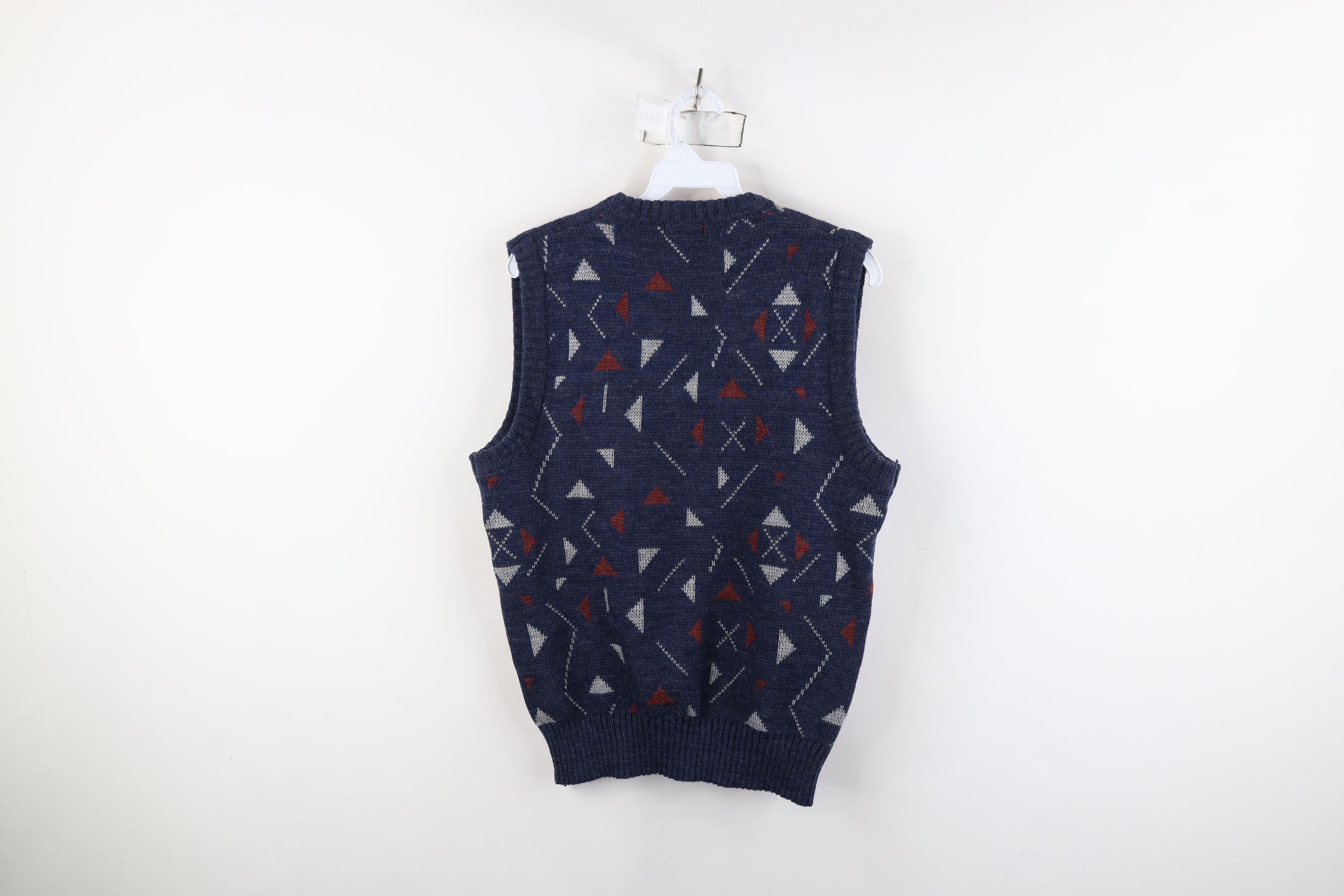 Vintage Vintage 90s Streetwear Blend Geometric Knit Sweater Vest Size M / US 6-8 / IT 42-44 - 9 Thumbnail