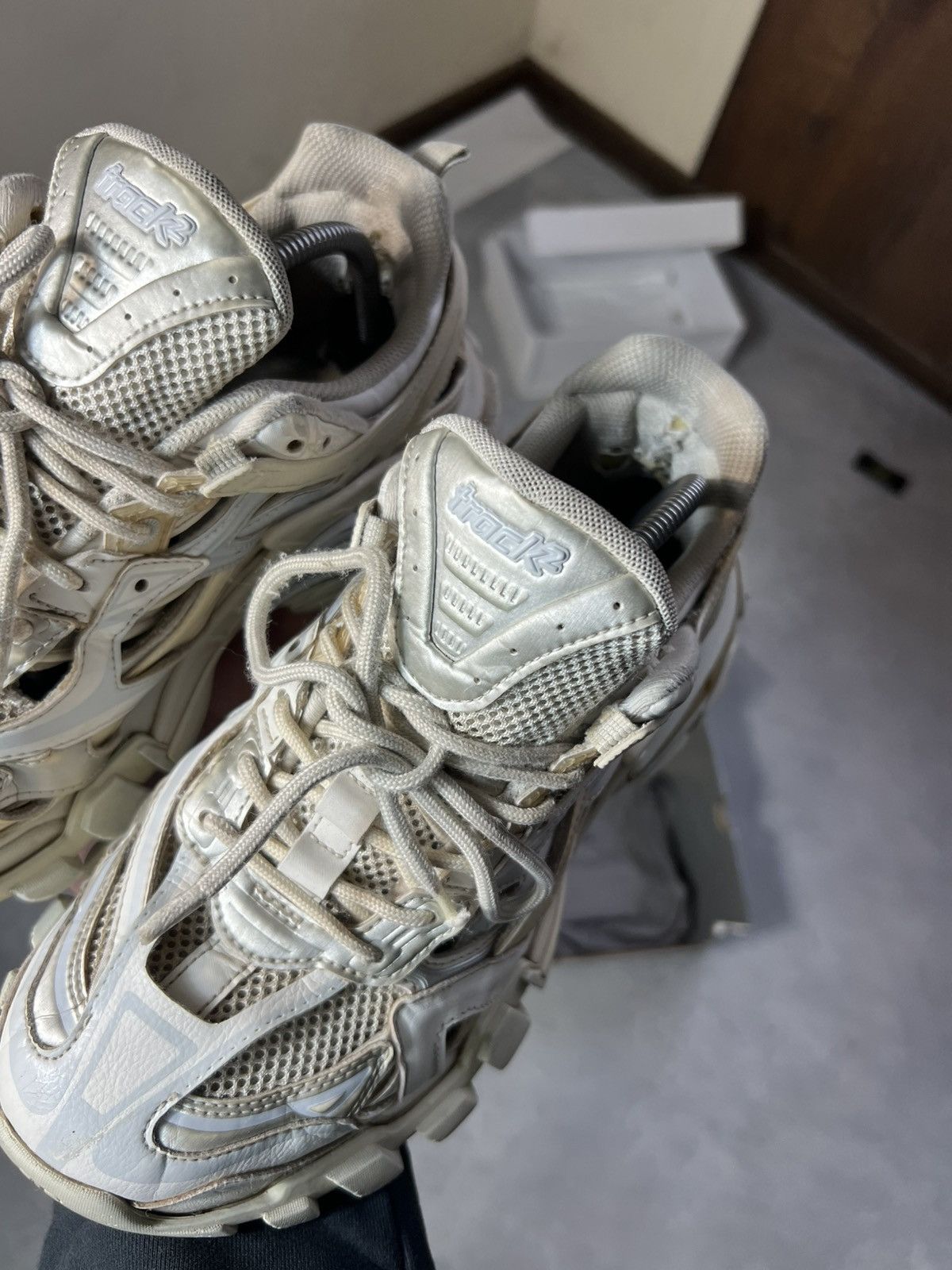 Balenciaga Size 8 - Balenciaga Track 2.0 White Beige Men’s Sneakers Size US 8 / EU 41 - 5 Thumbnail